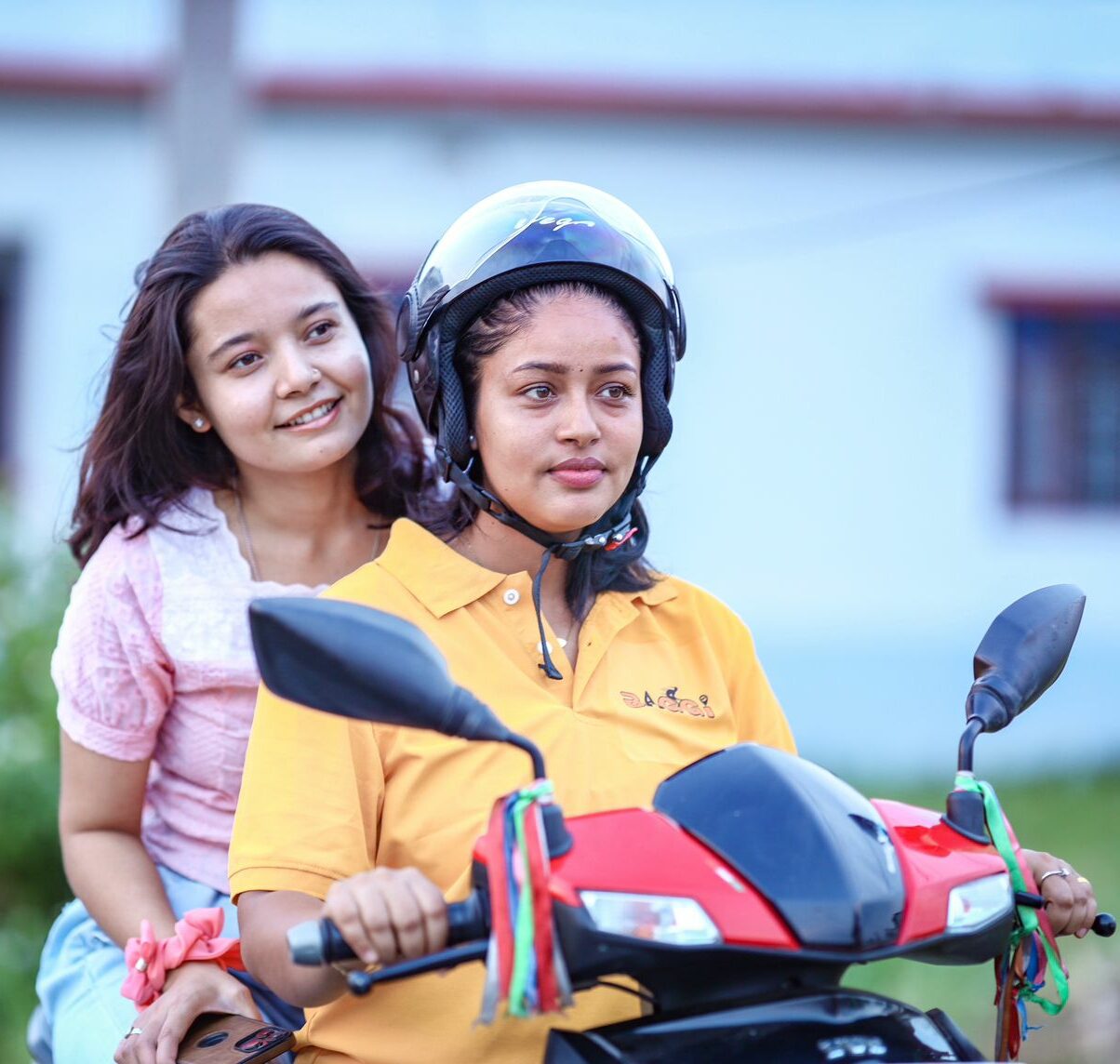 Baggi rider on the road